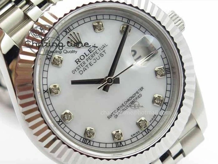 MiroTime 0514 EasyCare DateJust II 41mm BP Maker Best Edition White MOP Diamonds Dial On New Version Jubilee Bracelet A 3625
